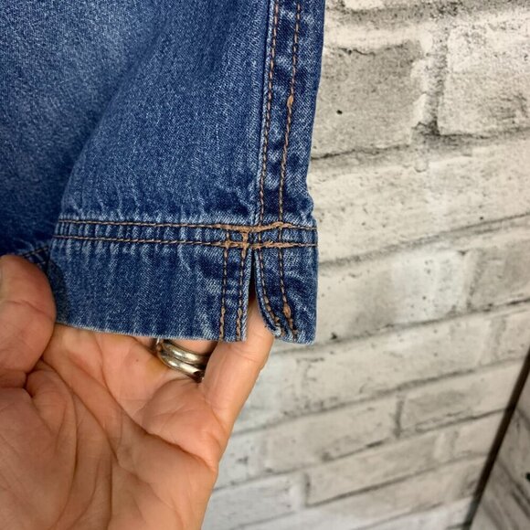 Vintage Denim Jorts Mid High Rise Baggy Relaxed Fit Front Tie Jean Bermuda Short - Picture 6 of 9
